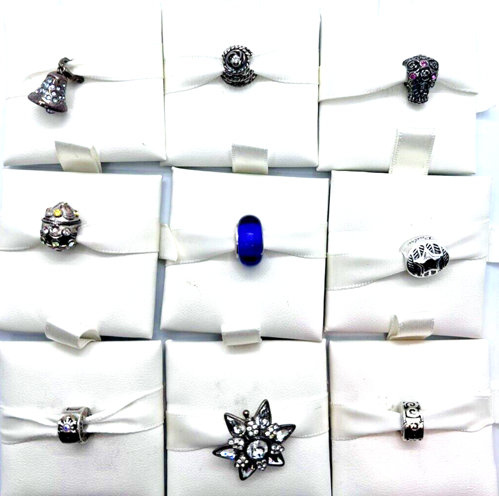 Authentic Chamilia Beads Charm Lot of 9 Sterling Silver 925 6 Beads 3