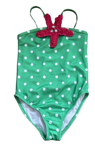 Maillot De Bain Une Pièce Gymboree - Fille Taille 5 - Bleu Marine à Pois Rouges - NEUF AVEC ÉTIQUETTES