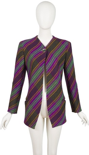 Vintage Jimmy Hourihan Of Dublin Donegal Tweed Purple Wool Coat