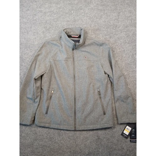NWT Tommy Hilfiger Mens Grey Softshell Jacket Water Resistant Wind Resistant M image 2