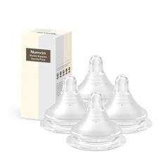 Silicone Bottle Nipple Latch-On Point Gentle Flow Natural Feel Size S 4 PCS