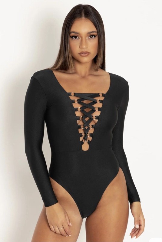 BLACKMILK PRIMA BALLERINA BLACK BODYSUIT - SIZE XL - NEW WITH TAGS!