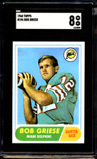 1968 Topps #196 - Bob Griese Miami Dolphins HOF RC SGC 8 WELL CENTERED