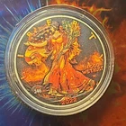 2022 US Silver Eagle, Iconmint Fire & Ice Edition, Colorized, Number 246 of 300