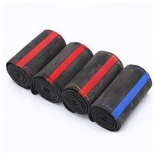 15"in Suede Cowhide Leather Steering Wheel Cover Regression Sign Stitch on Wrap