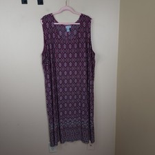 Catherines Plus Size Sleeveless Shift Maxi Dress in Geometric Print Size 34/36W