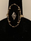 10K Antique Black Onyx And Diamond Ring — photo 1