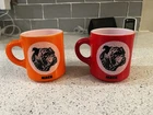 Vtg MACK TRUCK Advertising Coffee Mug Bull Dog Trucking Milk Glass