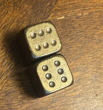 Solid Brass Dice (Pair)  Vintage
