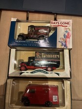 Three Lledo Days Gone Trucks - Royal Mail Morris Van-Brylcream-Fishermans Friend