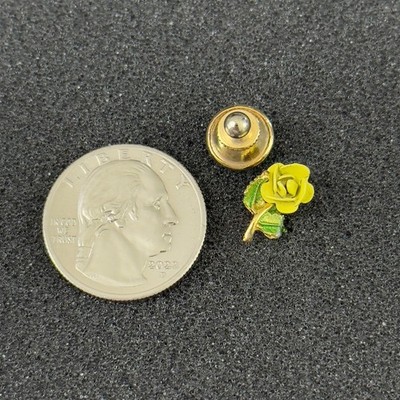 Vintage Beta Sigma Phi Sorority Yellow Rose Gold Tone Brooch Pin Pinback #51157