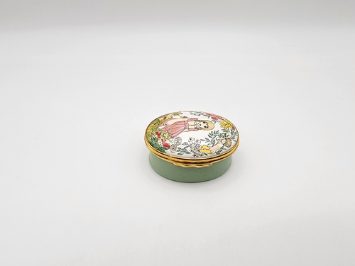 HALCYON DAYS MARKED EVIE ENGLISH ENAMEL HINGED AMY RAINBOW VINTAGE TRINKET BOX ! - 第 5/12 張圖片