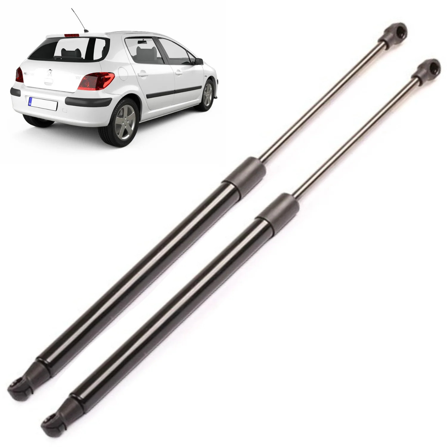 2 vérins de coffre pour Peugeot 307 auto hayon OEM 792515 en acier noir