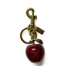 Cherry Bag Charm KeyChainCoachGlitter Resin Metal Brass Cute Red Apple Gifts