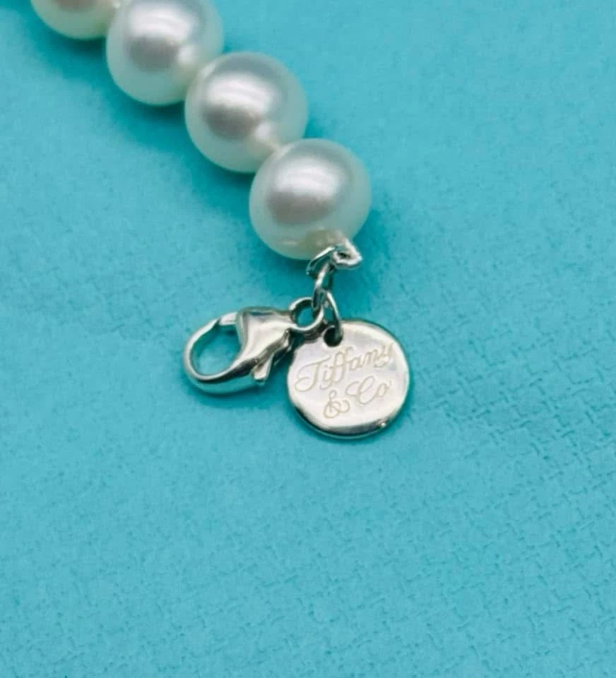 "Brazalete Tiffany & Co SS Ziegfeld 9-10 mm perlas 7,5"" usado en excelente estado" Foto 4 de 4