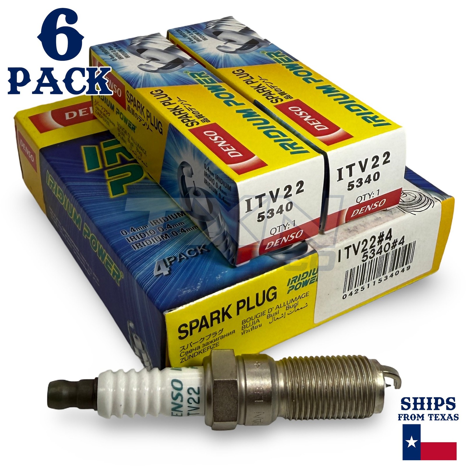 6 Pack Denso 5340 Iridium Power Spark PlugsÃÂ ITV22