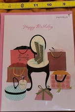 2 Papyrus Birthday Cards 1 Dogs & 1 Shoes Purses Embellished A8