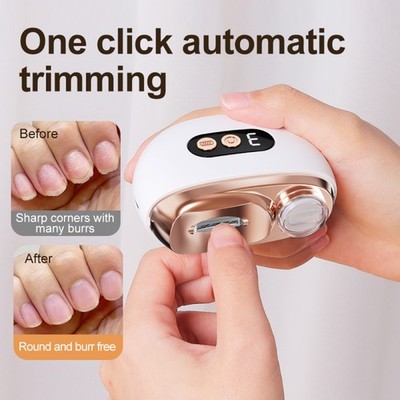 Portable Electric Toe Nail Clippers Light Trimmer Nails Cutter USB Rechargeable