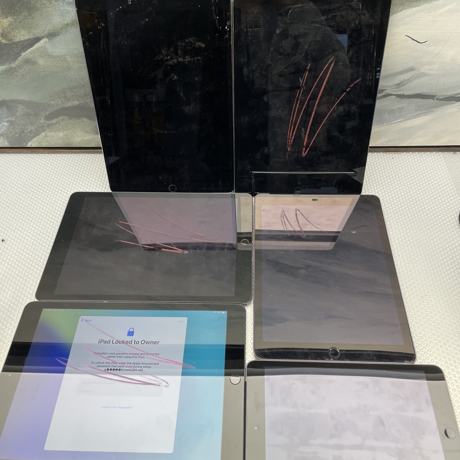 Lot Of 6 iPads A2197 A2602 A1701 A1567 A1490 Read Description