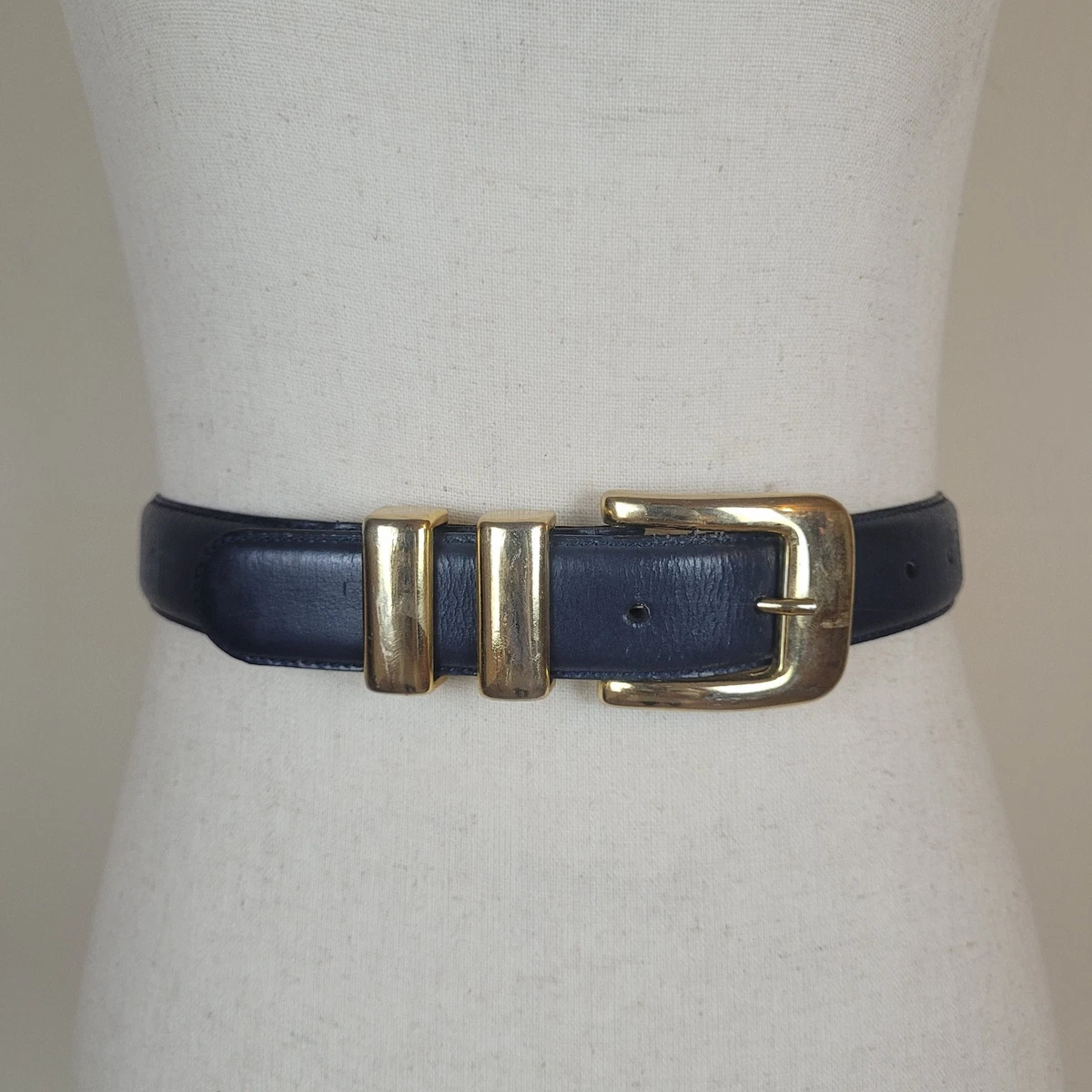 VTG Blue Leather Belt Small Wide Waist Sculptural Buckle Statement 80s Sash Blue Leather Belts for Women for sale | eBay main image 2