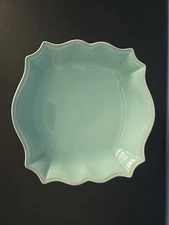 Stoneware by Grestel Made in Portugal Baking Dish Scalloped Edge Seafoam Green