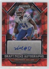 2023 Panini Prizm Draft Picks Red Ice Ventrell Miller #DPA-VEM Auto 0su2