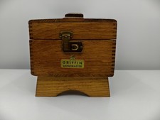 Vintage Griffin Shinemaster Wood Shoe Shine Box Kit Brushes Kiwi Polish Lot