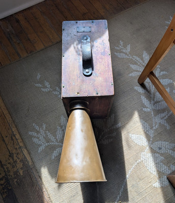 RARE WORKING 1901 Lothrop Patent Box Fog Horn Gloucester MA Brass Maritime 