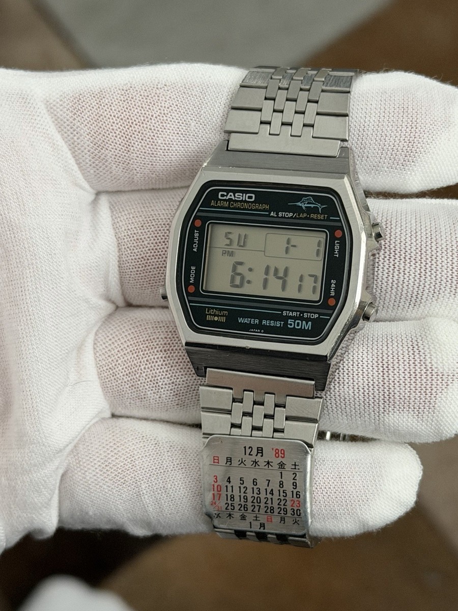 Rare Vintage Casio Marlin W-36 Alarm Chronograph Digital Sports