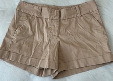 Vince Camuto Women s 12 Flat Front Shorts Cuffed Hem Chino Casual Khaki Pockets