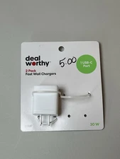 Deal Worthy 1 Pack  1 Port Wall 30 Watt Wall Charger– USB C For Phones/tablets