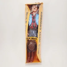 Vtg 1970's Wild West Cowboy 12"  Action Figure Hong Kong Mego Big Jim KO Bootleg