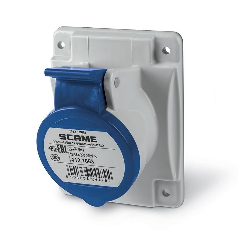 Presa da incasso 2P+T IP44 16A 6H 200-250V Scame 413.1663