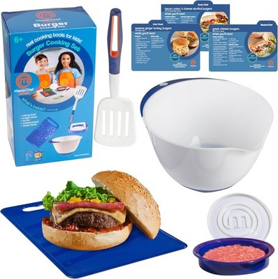 Masterchef Junior Kid's Burger Cooking Set 9 Pc Kit Includes Real Cookware for
