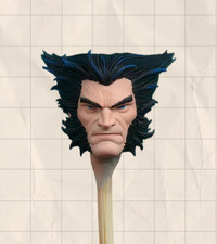Cabeza mutante Logan Wolverine pintada a mano modelo tallada tamaño ML 1/12