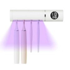 Smart Wall Mounted Toothbrush Holder with Timer, Wireless 4-Slot Toothbrush O...