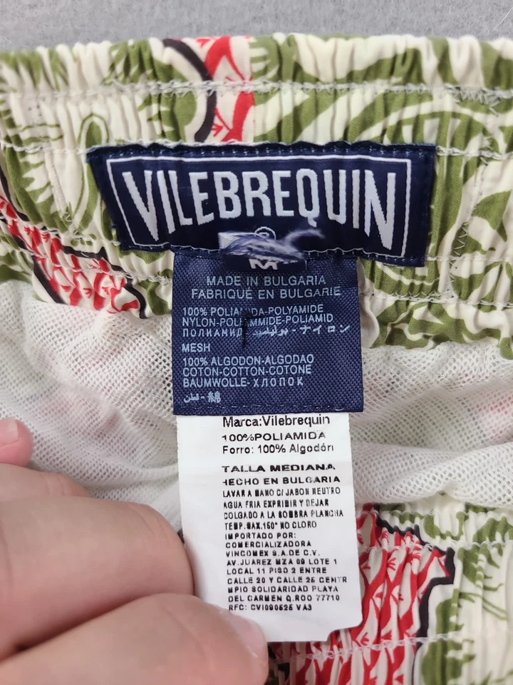 Bañador Vilebrequin Para Hombre M Rojo Floral Forrado Cintura Elástica Playa Hawaiano Foto 3 de 4