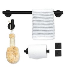 Ilyapa 3 Piece Matte Black Wall Mounted Bathroom Hardware Set