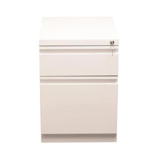 Hirsh 20-in Deep Mobile Pedestal File 2-Drawer Box/File Full Width Pull White
