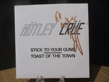 MOTLEY CRUE VINCE NEIL SIGNED  STICK TO YOUR GUNS/TOAST OF THE TOWN 45-RARE!!!!!