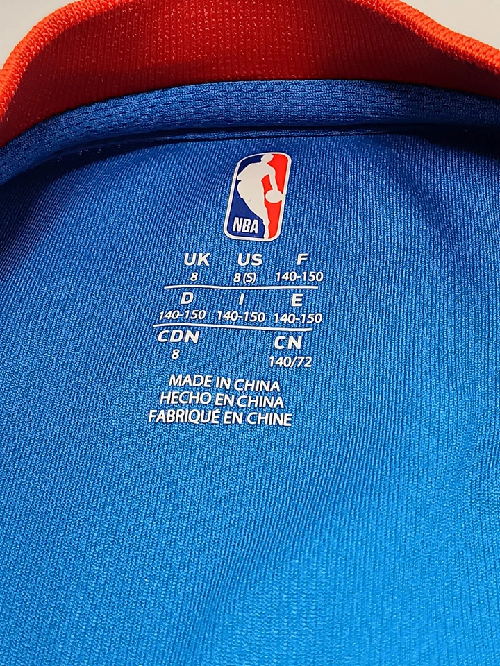 OKC Thunder NBA Westbrook Shirt Youth Size Small (8).  Very Good  - Image 4 of 4