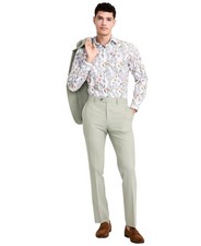 Bar Iii Mens Slim fit Dress Pants 30 / 32 Light Green Solid Stretch