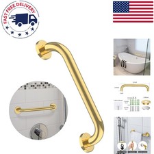 12 Inch Brushed Gold Shower Grab Bar - Ultimate Safety for Seniors and Disabled