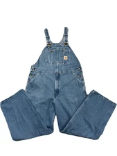Carhartt R07DST Denim Bib Overalls Y2K Men's Size 40x30 Work Utility Carpenter