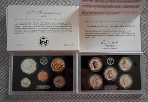 2018 San Francisco US Mint Silver Reverse Proof Set 90% Silver - 第 2/3 張圖片