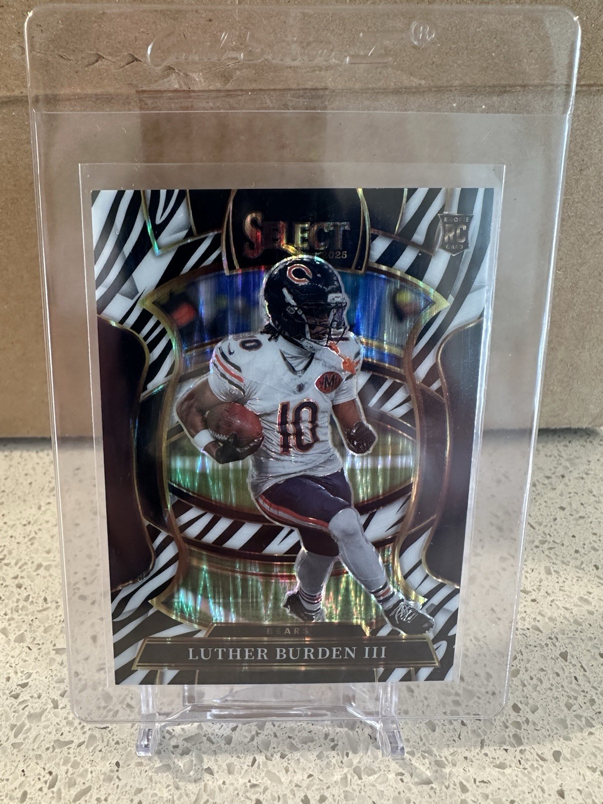 Panini Select 2025 Zebra Prizm Rookie #72 Luther Burden III Chicago Bears