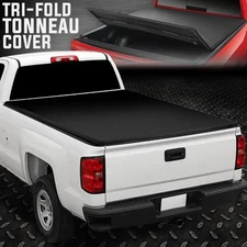 FOR 07-13 SILVERADO SIERRA 8' BED TRI-FOLD ADJUSTABLE SOFT TRUNK TONNEAU COVER