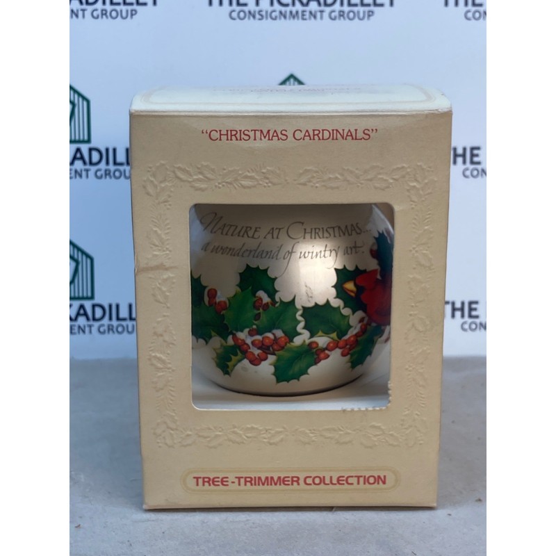 Hallmark Christmas Cardinals 1980 Glass Ornament Tree Trimmer Collection NIB