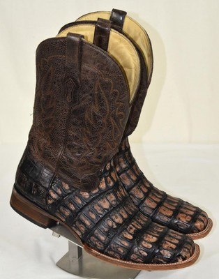 Xlent CORRAL ''Vintage Line'' Brown Crackle Caiman Square Toe Western BOOTS 13 D