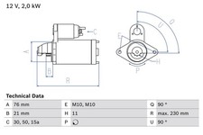 Bosch 0986022880 starter motor For BMW
